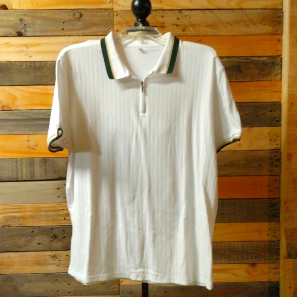 Men's white Polo style top size large